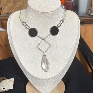 Elegant Black and Silver Necklace
